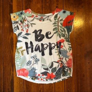Be Happy Floral Tee